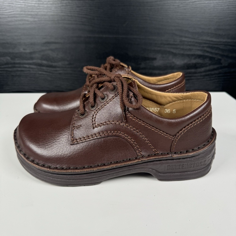 Birkenstock Footprints Women's Size 36 (US 5) Brown Leather Lace Up Oxford Shoes